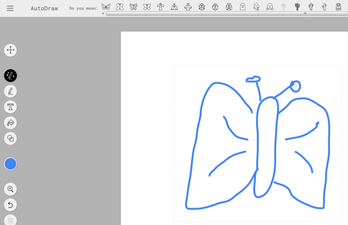 Image of the Autodraw interface - drawing a butterfly