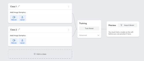 Teachable Machine application screenshot