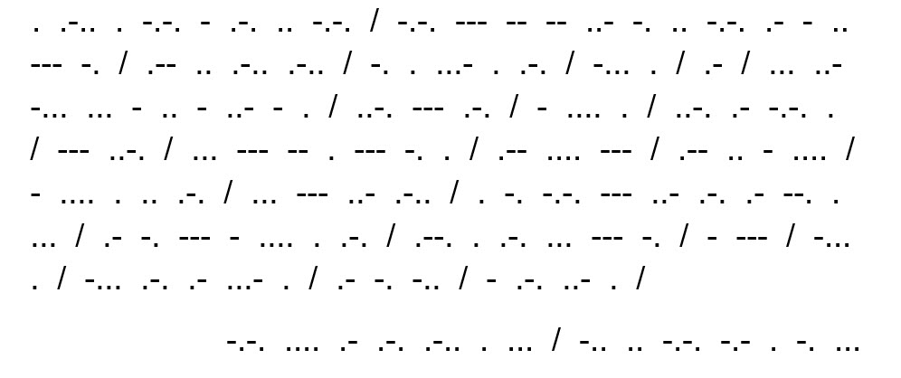 Morse Code Puzzle Coded Message