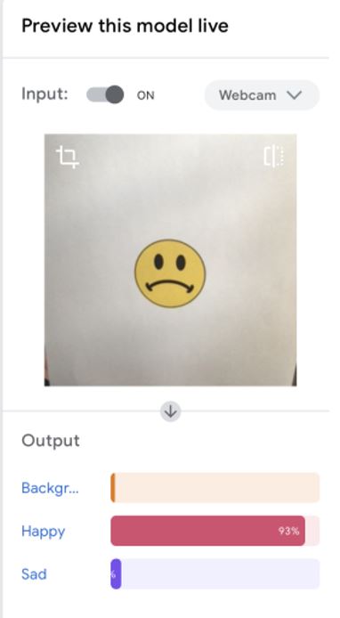 The model is not working as expected. The emoji is small and does not take up the whole screen.