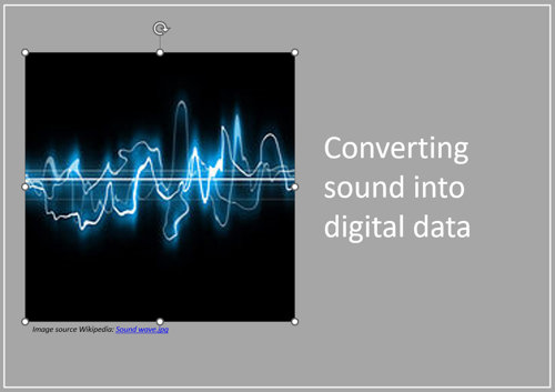 Converting sound into digital data image