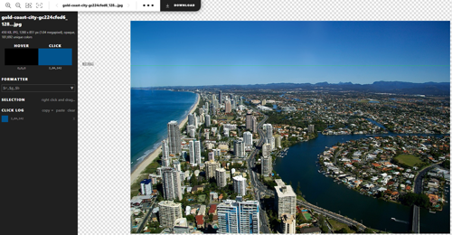 Goald Coast City image - exploring RGB values of pixels