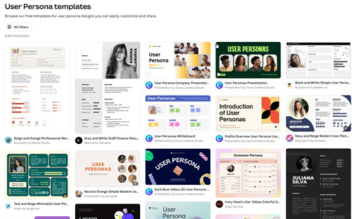 Canva User Persona Templates Thumbnail