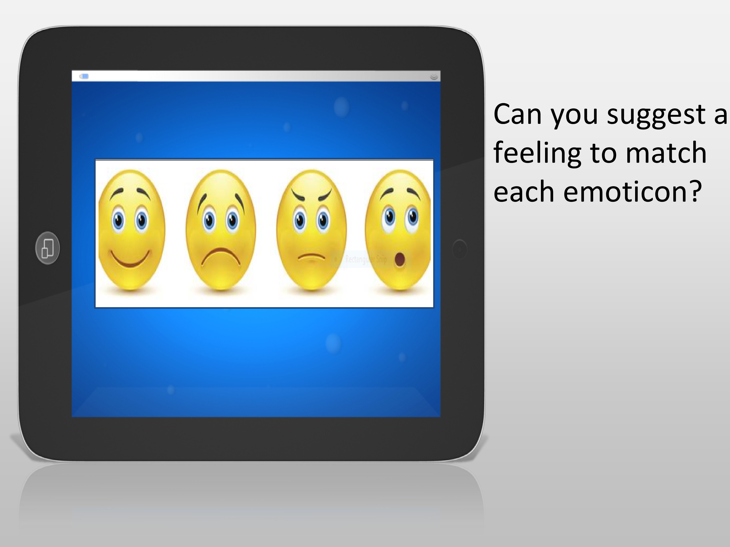 Image of iPad with emojis on screen