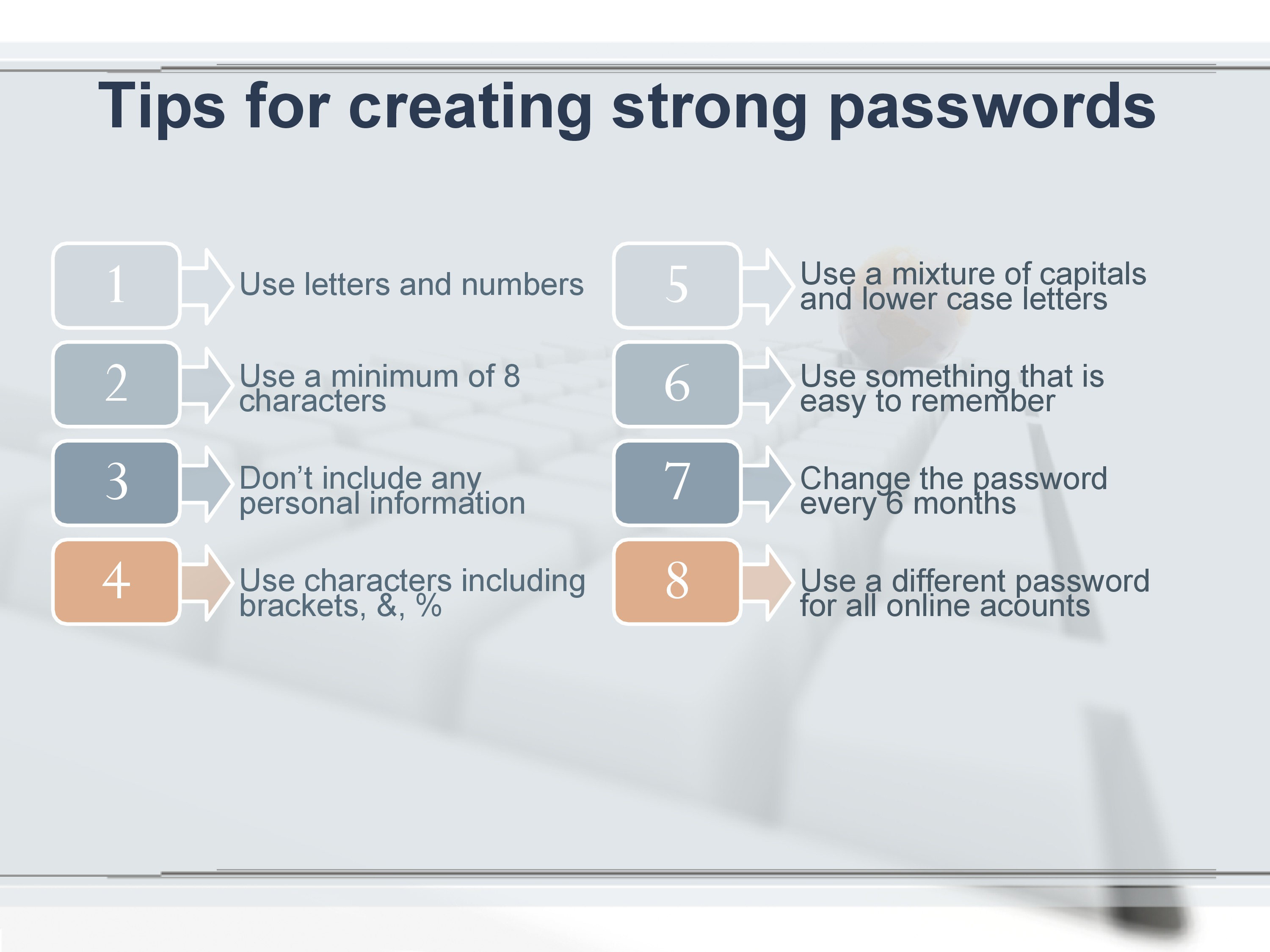 Tips for creating strong passwords