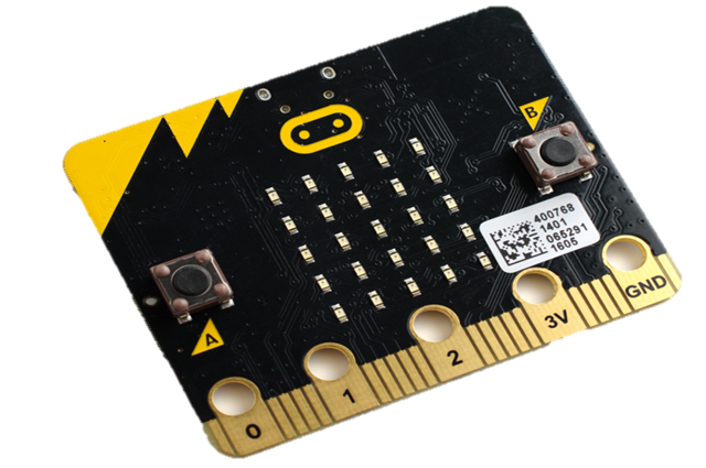 Photograph of a BBC micro:bit device