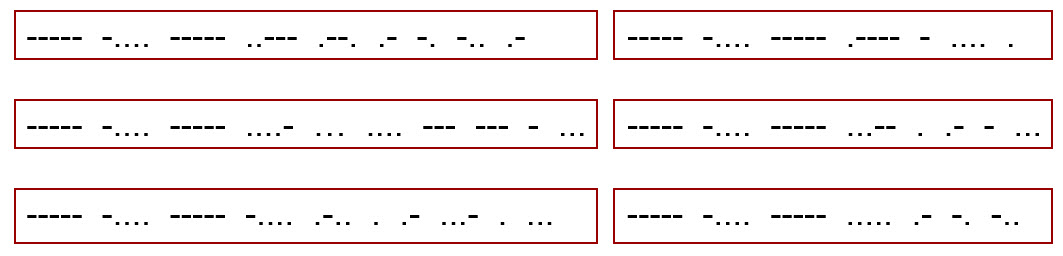 Morse Code Puzzle 2 Coded Message