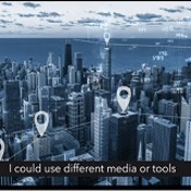 City background with data overlay