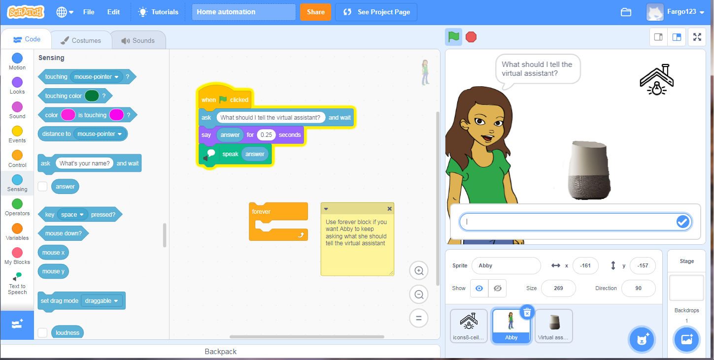 Scratch example abby sprite